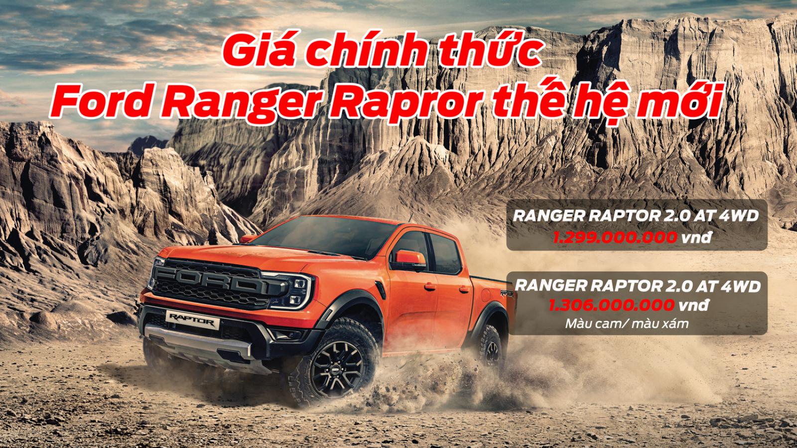 Giá chính thức Ford Ranger Raptor 2023